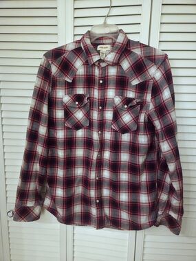 Diesel Red, White, & Black Plaid Western Button-Down Shirt